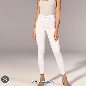 Abercrombie Simone High Rise Super Skinny White Jeans